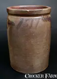 Solomon Bell, Unusual SOLOMON BELL / STRASBURG / VA 1877 Stoneware Crock w/ Incised and Manganese Dates, 1877, Stoneware