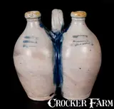 Stedman & Seymour, Scarce STEDMAN & SEYMOUR / NEW-HAVEN Stoneware Gemel, circa 1830, Stoneware
