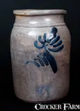 Solomon Bell, Half-Gallon SOLOMON BELL / STRASBURG / Va. Stoneware Jar, circa 1870, Stoneware