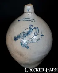 Jacob Caire & Co., Rare JACOB CAIRE & CO. / POUGHKEEPSIE, N.Y. Three-Gallon Incised Stoneware Jug, circa 1843-1845, Stoneware