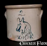 Union Pottery, Very Rare UNION POTTERY / NEWARK N.J. / J. ZIPF Prop'r Stoneware Horse Crock, circa 1880, Stoneware