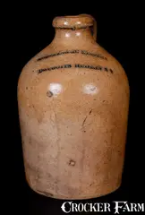 Rossman & Mckinstry, Diminutive Stoneware Druggist Jug, Stamped "ROSSMAN & MCKINSTRY / DRUGGITS / HUDSON NY", third quarter 19th century, Stoneware