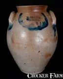 N. Clark, N. CLARK / ATHENS (NY) Stoneware Wreath Crock, circa 1825, Stoneware