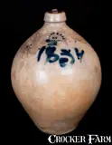 Clark & Fox, Scarce CLARK & FOX / N.Y. / ATHENS Stoneware Jug Dated 1834, 1834, Stoneware