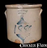 N.Y. Pottery, WEST TROY, / N.Y. / POTTERY Stoneware Crock with Cobalt 1880 Date, 1880, Stoneware