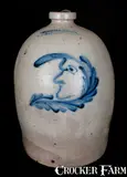 COWDEN & WILCOX / HARRISBURG, PA Three-Gallon Man-in-the-Moon Jug by Cowden & Wilcox, circa 1865, Stoneware, sold Mar 2015
