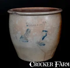 J.B. Leathers, Rare J. B. LEATHERS / MT. EAGLE, PA Stoneware Jar, circa 1875, Stoneware