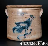 J.B. Pfaltzgraff, Scarce J.B. PFALTZGRAFF / YORK, PA Stoneware Bird Crock, circa 1855-1880, Stoneware