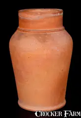 J. F. Ack, Rare J. F. ACK / MOORESBURG, PA Redware Vase, circa 1895, circa 1895, Redware