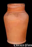 J. F. Ack, Rare J. F. ACK / MOORESBURG, PA Redware Vase, circa 1895, circa 1895, Redware