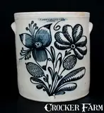 F. Stetzenmeyer, Important F. STETZENMEYER. / ROCHESTER, NY Six-Gallon Stoneware Crock w/ Profuse Floral Decoration