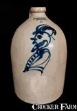 S. D. Kellogg, Extremely Rare S. D. KELLOGG / WHATELY Stoneware Jug with Bearded Man Decoration, circa 1851-1853, Stoneware