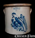 F. B. NORTON & CO. / WORCESTER, MASS. Stoneware Crock with Parrot Decoration by F. B. Norton & Co, circa 1870, Stoneware, sold Mar 2015