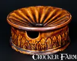E.L. Farrar, Rare E. L. FARRAR / BURLINGTON, VT Rockingham Ware Spittoon, mid 19th century, Stoneware