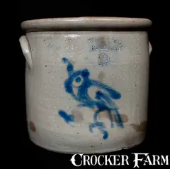 N.Y. Pottery, WEST TROY, / N.Y. / POTTERY Stoneware Bird Crock, circa 1875, Stoneware