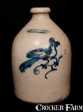 J.A. & C.W. Underwood, J. A. & C. W. UNDERWOOD / FORT EDWARD, N.Y. Stoneware Jug w/ Bird Decoration