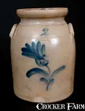 Pottery Works, Stoneware Jar with Floral Decoration, Stamped POTTERY WORKS / LITTLE WST 12TH, circa 1870, Stoneware