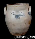 Rare LEWIS & GARDINER / HUNTINGTON, L.I. Stoneware Jar by Lewis & Gardiner, circa 1827-1829, Stoneware, sold Mar 2015