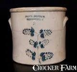 Brown Brothers, Very Rare BROWN BROTHERS / HUNTINGTON, L.I. Stoneware Crock w/ Cobalt Berries Decoration