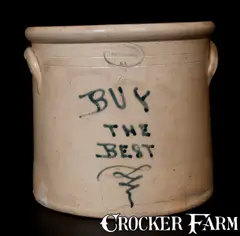 Huntington, Extremely Rare BROWN BROTHER , / HUNTINGTON / LI "Buy the Best" Stoneware Jar, circa 1870-1885, Stoneware