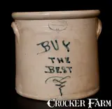 Huntington, Extremely Rare BROWN BROTHER , / HUNTINGTON / LI "Buy the Best" Stoneware Jar, circa 1870-1885, Stoneware