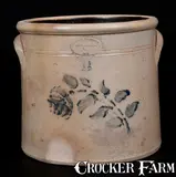 Brown Brothers, Rare BROWN BROTHERS/ HUNTINGTON / L.I. Stoneware Crock w/ Stenciled Rose Decoration