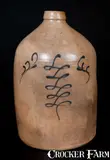 Brown Brothers, Rare BROWN BROTHERS/ HUNTINGTON / L.I. Stoneware Jug with Slip-Trailed Decoration