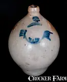 James Otto Lewis, Rare Ovoid Long Island Stoneware Jug Stamped LEWIS / HUNTINGTON, circa 1830-1854, Stoneware