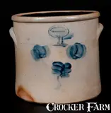 Brown Brothers, BROWN BROTHERS/ HUNTINGTON / L.I. Stoneware Crock with Floral Decoration