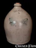 Brown Brothers, BROWN BROTHERS / HUNTINGTON. LI Stoneware Jug w/ Floral Decoration