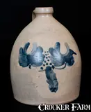 F. J. Caire, F. J. CAIRE / Huntington / L.I. Stoneware Jug with Elaborate Floral Decoration, circa 1854-1863, Stoneware