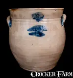 Henry Lewis, Very Rare H. LEWIS / HUNTINGTON / L.I. Three-Gallon Stoneware Jar, circa 1830-1854, Stoneware