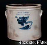 Brown & Bros, One-Gallon BROWN & BROS. / HUNTINGTON, L.I. Stoneware Jar with Floral Decoration, circa 1863-1870, Stoneware