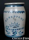 T.F. Reppert, T.F. REPPERT. / GREENSBORO. PA Stoneware Jar, circa 1880, Stoneware