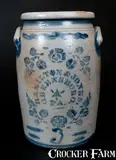 HAMILTON & JONES / GREENSBORO, PA Stoneware Jar by Hamilton & Jones, circa 1875, Stoneware, sold Mar 2015