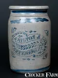HAMILTON & JONES / GREENSBORO. PA Stoneware Jar by Hamilton & Jones, circa 1875, Stoneware, sold Mar 2015