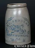T.F. Reppert, T.F. REPPERT. / GREENSBORO. PA Stoneware Canning Jar, circa 1880, Stoneware