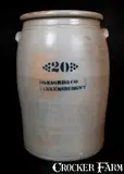 Donaghho Co., 20 Gal. DONAGHHO CO. / PARKERSBURG, WV Stoneware Crock, late 19th century, Stoneware