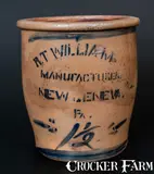 R. T. Williams, R.T. WILLIAMS / MANUFACTURER / NEW GENEVA. / PA Stoneware Cream Jar, circa 1885, Stoneware