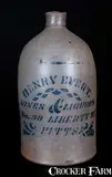 Henry Evert, HENRY EVERT / WINES & LIQUORS Western PA Advertising Jug, circa 1875, Stoneware