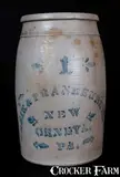 Eneix & Frankenberry, ENEIX & FRANKENBERRY / NEW GENEVA, PA Stoneware Crock, circa 1875, Stoneware