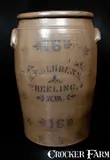 Herbert Behrens, 16 Gal. H. F. BEHRENS / WHEELING, W.VA Stoneware Crock w/ Stenciled Decoration, circa 1875, Stoneware