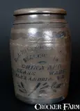 E. J. Miller & Son, E.J. MILLER & SON / ALEXANDRIA, VA Cobalt-Decorated Stoneware Advertising Jar, circa 1875, Stoneware