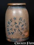 Boyers & Knotts, BOYERS & KNOTTS / PALATINE, W. VA Stoneware Wax Sealer Canning Jar, circa 1875, Stoneware