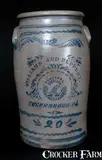 Williams And Reppert, 20 Gal. WILLIAMS & REPPERT / GREENSBORO, PA Stoneware Jar w/ Stenciled Eagle and Freehand Decoration, circa 1885, Stoneware