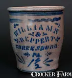 Williams And Reppert, WILLIAMS & REPPERT / GREENSBORO / PA Stoneware Cream Jar, circa 1885, Stoneware