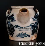 Very Rare COWDEN & WILCOX / HARRISBURG Stoneware Batter Pail w/ Open Grapes Decoration by Cowden & Wilcox, circa 1865, Stoneware, sold Oct 2014