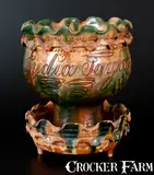 Lydia Taylor, Large Chester County Redware Flowerpot Inscribed "Lydia Taylor / Great Valley / C. C. / 1826", 1826, Redware
