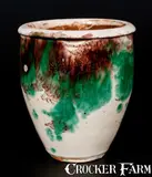 Small-Sized S. BELL & SON / STRASBURG, VA Shenandoah Valley Multi-Glazed Redware Cream Jar by S. Bell & Son, circa 1890, Redware, sold Oct 2014