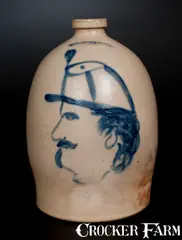 Cowden & Wilcox, Extremely Rare and Important COWDEN & WILCOX / HARRISBURG, PA Civil War Soldier Jug, circa 1865, Stoneware